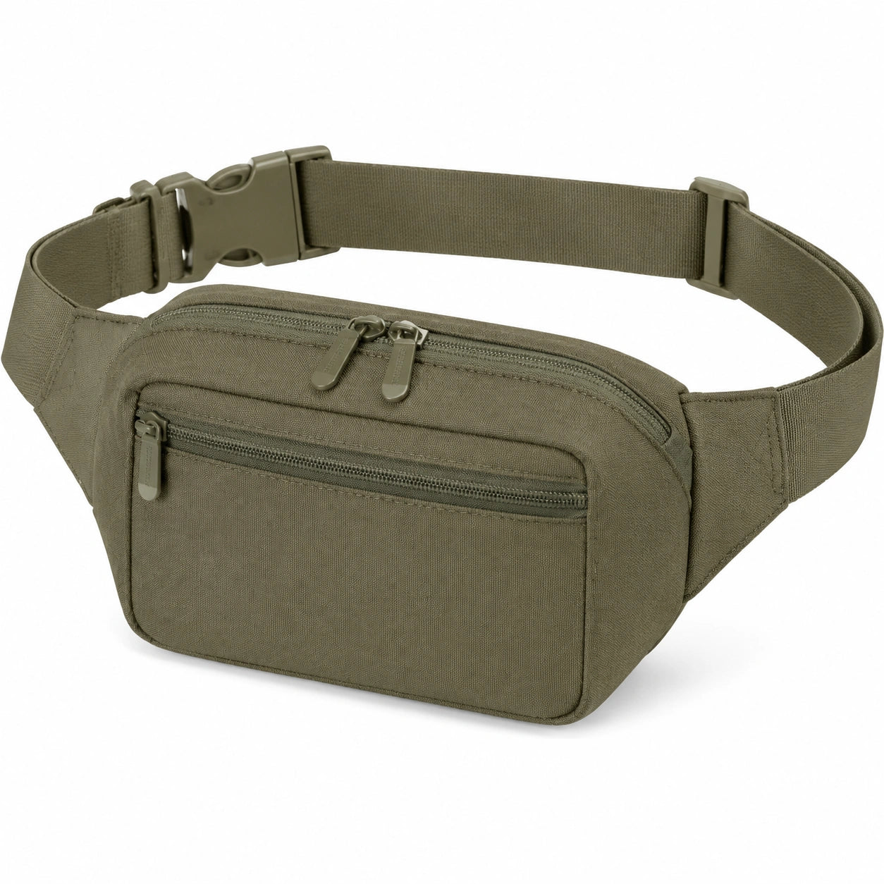 Marsupio 30 x 8 x 15 cm in tessuto verde oliva con tasche zip regolabile