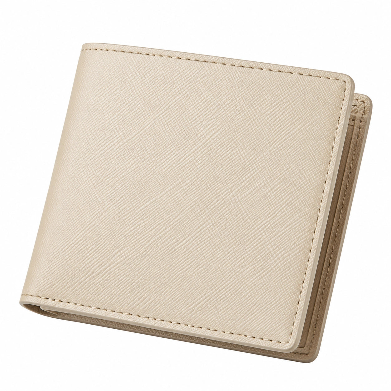 Portafoglio pieghevole 11.00 x 9.00 x 1.50 cm in similpelle beige con porta carte